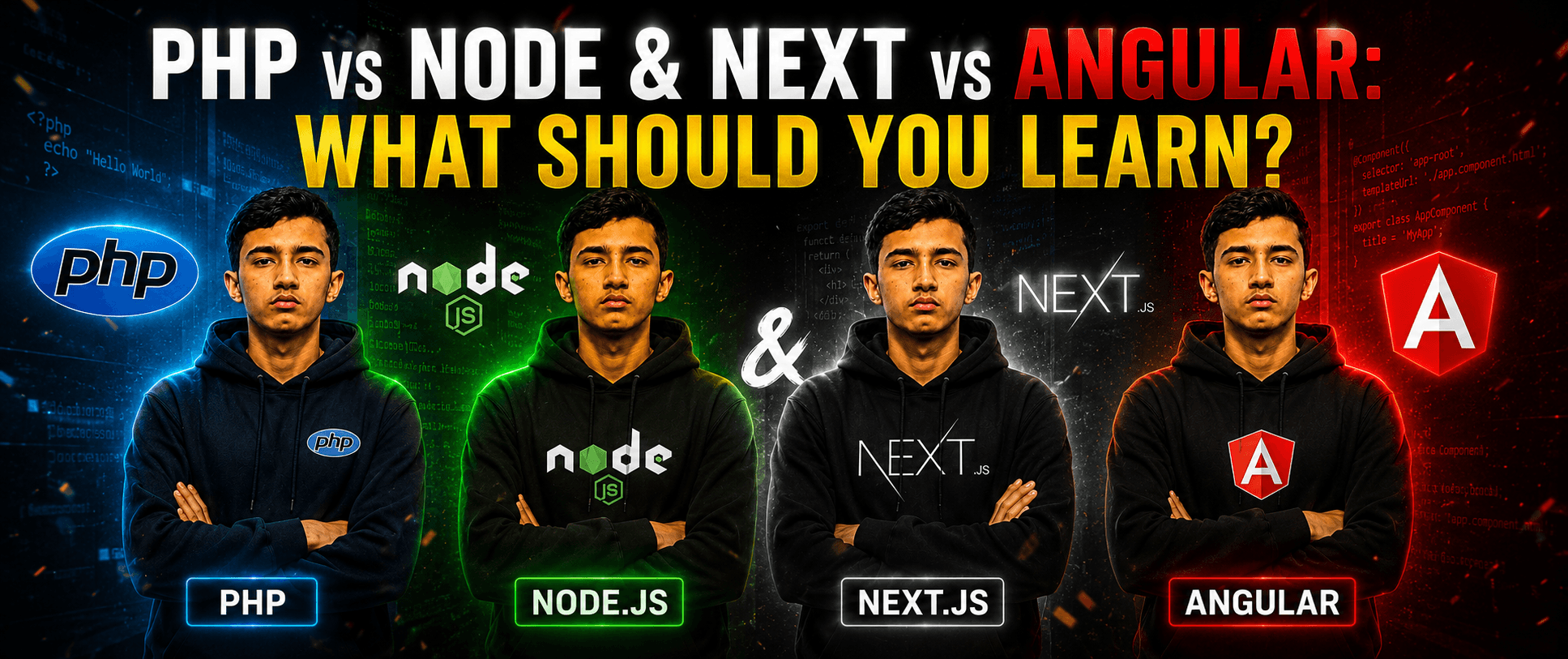 PHP vs Node.js & Next.js vs Angular: What to Learn